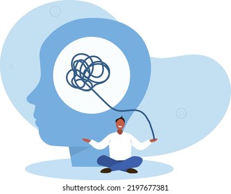 Relaxation and meditation for health.Vector illustration.