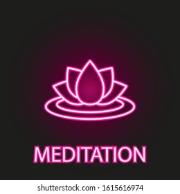 relaxation in meditation neon style icon. Simple thin line, outline vector of relaxation icons for ui and ux, website or mobile application