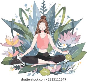 Relaxation and mindfulness. Yoga meditation.