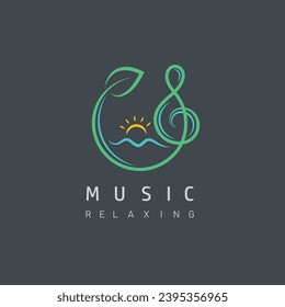 relaxation music icon vector concept design template web