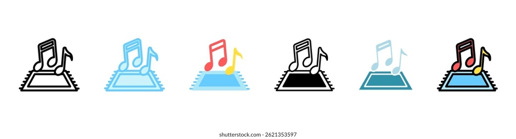 Relaxation Music multi style, mini illustration icon, related to relaxation, spa, wellness and more. Vector EPS 10 for modern concept, print, UI, UX kit, web and app development
