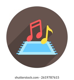 Relaxamento Música arredondado cor plana, ícone mini ilustração, relacionado com relaxamento, spa, bem-estar e muito mais. Vetor EPS 10 para conceito moderno, impressão, UI, kit UX, web e desenvolvimento de aplicativos