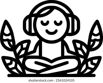 Relaxation music vector icon. filled flat sign for mobile concept and sign, symbol, vector, art