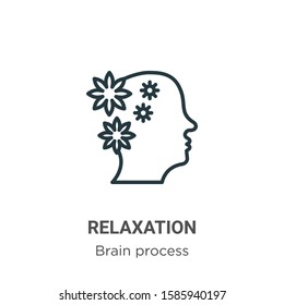 Relaxation outline vector icon. Thin line black relaxation icon, flat vector simple element illustration from editable brain process concept isolated on white background
