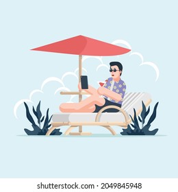 Relajación personas vector iluminacion diseño plano