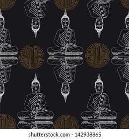 Relaxation and recreation. seamless pattern with Feng Shui motives. modern stylish texture. repeating abstract background