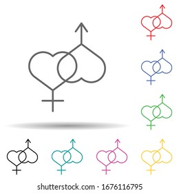 Relaxation in relations multi color set icon. Simple thin line, outline of relaxation icons for ui and ux, website or mobile application