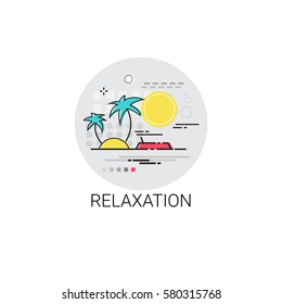 Relaxation Resort Area Holiday Vacation Destination Icon Vector Illustration