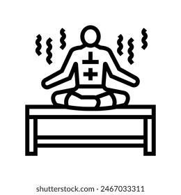 relajación sauna línea icono Vector. relajación sauna signo. contorno aislado símbolo negro ilustración