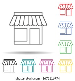 Relajación en la compra de varios colores icono. Línea delgada simple, esquema de iconos de relajación para ui y ux, sitio web o aplicación móvil