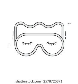 Relaxation Sleep Mask Eye Cover Vector Icon Design