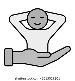 Relaxation Spot Icon – Gray Style. Calm, Peaceful Retreats and Leisure-Focused Travel