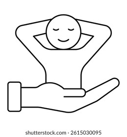 Relaxation Spot Icon – Line Style. Calm, Peaceful Retreats and Leisure-Focused Travel