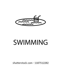 relaxation in swimming icon. Element of recreation icon for mobile concept and web apps. Thin line relaxation in swimming icon can be used for web and mobile
