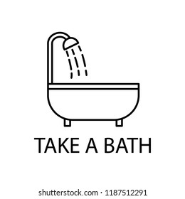 relaxation in take a bath icon. Element of recreation icon for mobile concept and web apps. Thin line relaxation in take a bath icon can be used for web and mobile