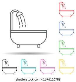 Relaxation in take a bath multi color set icon. Simple thin line, outline of relaxation icons for ui and ux, website or mobile application