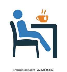 Relaxation, tea break icon. Vector illustration.