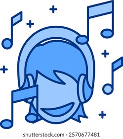 Relaxation techniques Icon - Lineal Blue Style - Social Anxiety Theme