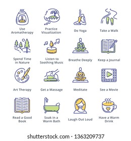Relaxation Techniques Icons - Outline Series
