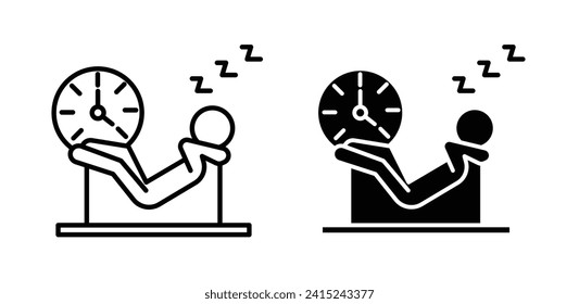 Relaxation Time Line Icon. Leisure Period Icon in Black and White Color.