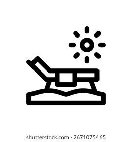 Entspannungs-Vektorsymbol des Liegestuhls, ideal für Pool, Strand und Urlaubsthemen des Resorts