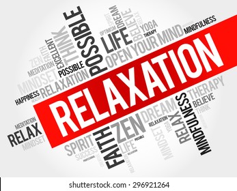 Relaxation word cloud concept