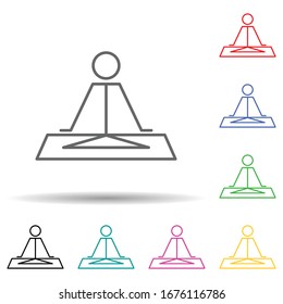 Relaxation in yoga multi color set icon. Simple thin line, outline of relaxation icons for ui and ux, website or mobile application