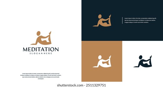 relaxation yoga poses, lifestyle, pilates, logo graphic design.