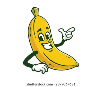 caricatura bananera relajada personaje de ilustración de mascota vector clip arte