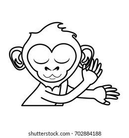 relaxed or in bliss cute expressive monkey cartoon icon image