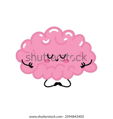 Relaxed brain in kawaii style