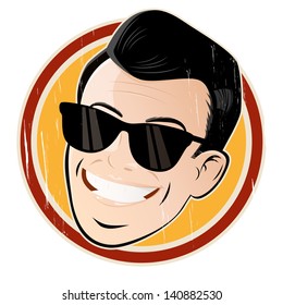 Relaxed Cartoon Head With Sunglasses