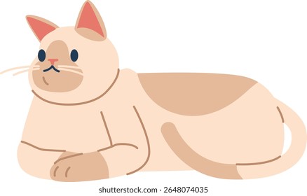 Gato relaxado desfrutando de repouso vetor ilustração