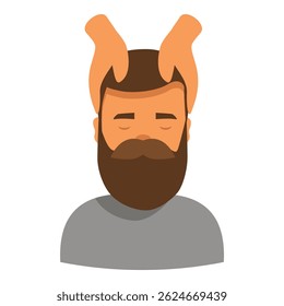 Relaxed client is receiving a head massage by a professional