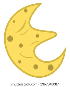 Un vector de luna creciente o una ilustración de color