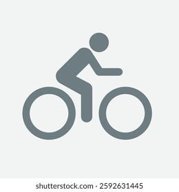 Relaxed cyclist icon, representing leisure, fitness, and outdoor cycling activity.