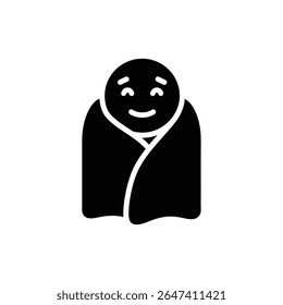 Emoji Relaxado Envolvido No Ícone De Conforto De Cobertura