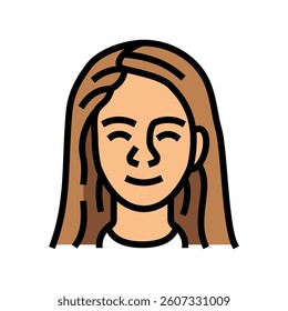 relaxed face slow living color icon vector. relaxed face slow living sign. isolated symbol illustration