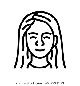 relaxed face slow living line icon vector. relaxed face slow living sign. isolated contour symbol black illustration