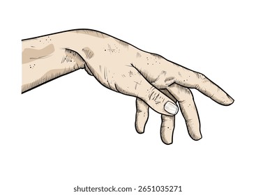  Mão relaxada alcançando - ilustração vetorial
