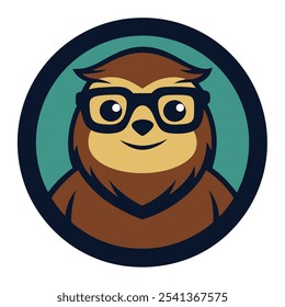 A relaxed, hipster sloth mascot with thick-rimmed glasses, a cozy beanie, and a trendy scarf. With a chill vibe, it’s perfect for brands seeking a laid-back, modern appeal.