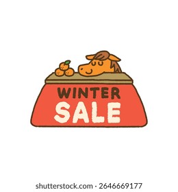 Relaxed Horse in Kotatsu with Winter Sale – Year of the Horse 2026