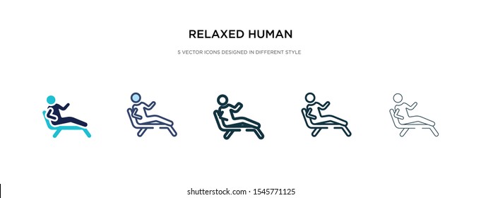 relaxed human icon in different style vector illustration. two colored and black relaxed human vector icons designed in filled, outline, line and stroke style can be used for web, mobile, ui