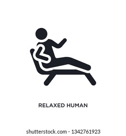relaxed human isolated icon. simple element illustration from feelings concept icons. relaxed human editable logo sign symbol design on white background. can be use for web and mobile