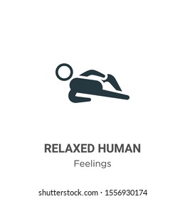 Relaxed human vector icon on white background. Flat vector relaxed human icon symbol sign from modern feelings collection for mobile concept and web apps design.