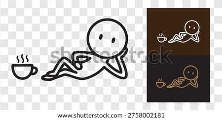 Relaxed Man Lying Down Drinking Coffee Leisure Time Rest Break Chill