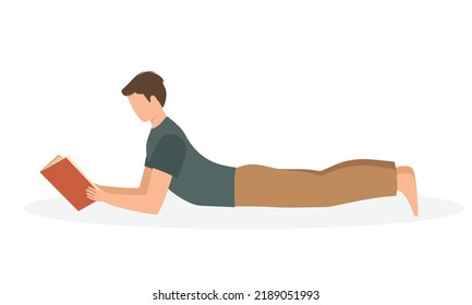 Relaxed man lying on ground using his phone. Cool vector illustration on leisure and chill out time