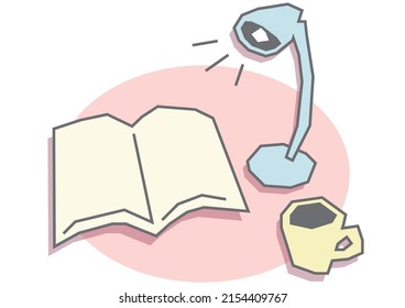 Relaxed reading time. Vector data.