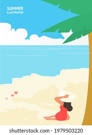 Relaxed summer background illustration collection 