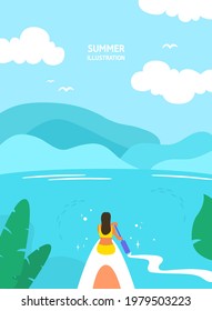 Relaxed summer background illustration collection 